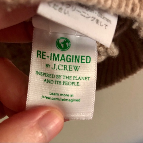 NWT J. Crew Re-Imagined Tan Cable Knit Wool Blend Sweater - Picture 4 of 7
